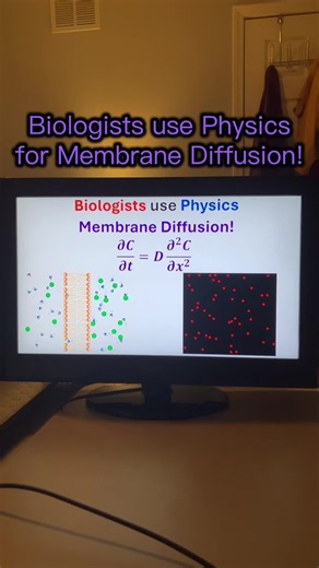 Biologists use Physics for membrane Diffusion! Share this video! Purchase my physics guide (link in bio)!