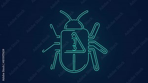 malware attack on device cybersecurity animation Stock Video