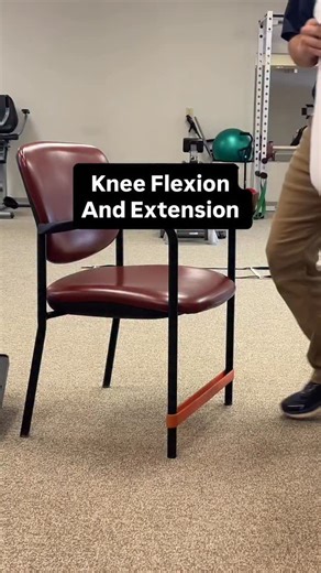 Seated Knee Extension & Flexion Exercise (With Resistance Band) This is a simple but very effective way to work on both knee straightening (extension) and knee bending (flexion)—especially for people recovering from knee surgery or dealing with stiffness. In this exercise: • A resistance loop is placed around the legs of the chair and your ankles • You slowly straighten the knee against the band • Then bend the knee back down with control Why this exercise is so important: • Improves knee extens