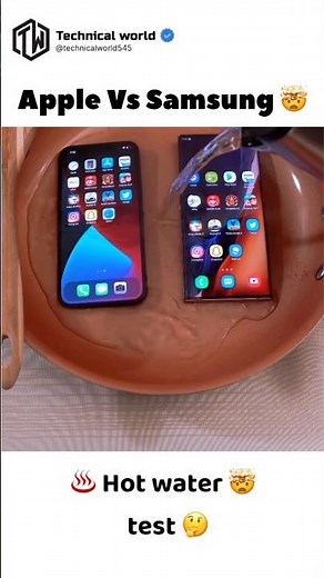 Apple Vs Samsung #iphone 12 pro max Vs Note 20 ultra 🤯#Hot water test ♨️#Will it survive 🤔