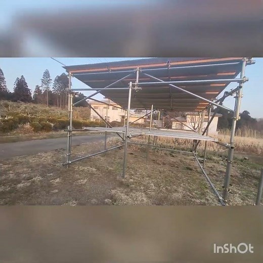 単管パイプで車庫作る 屋根完成