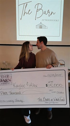 Congratulations to our 3rd annual Wedding Giveaway winners, Kaylee and Alex!! | The Barn at Woods Fort