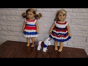 How to crochet 4th of July Layered Dress [AG doll]