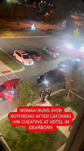 A dramatic confrontation outside a Dearborn hotel turned violent after a woman was caught on cellphone video running over her boyfriend in the parking lot of the WoodSpring Suites near Hubbard Drive and the Southfield Freeway. According to guests at the hotel, the couple had been arguing for several minutes in the hotel parking lot. The dispute, according to guests, may have stemmed from the man allegedly being caught at the hotel with another woman. It’s also alleged the girlfriend had been tra