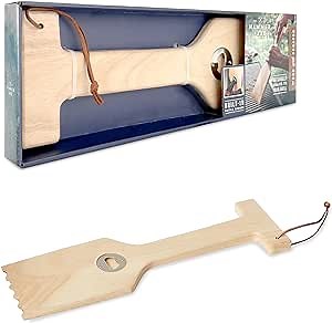 Hammer + Axe Wood Grill Scraper with Built-in Bottle Opener - Wooden Scraper Compatible with All Smokers & BBQ Grill Grates - Safe Bristle-Free Cleaning BBQ Scraper That Naturally Shapes to Git Grills