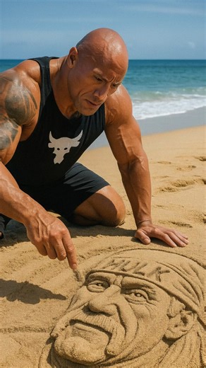 2.4M views · 45K reactions | The Rock made Hulk Hogan's sand art as a Trubute  #RIPLegend | Power Play | Facebook