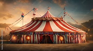circus tent in night
