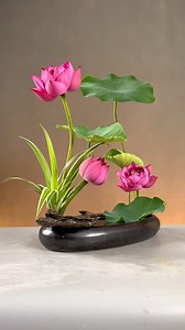 1.2M views · 10K reactions | The lotus breeze brings fragrance, and the bamboo dew drops make a clear sound. #orientalflowerarrangement #suyunhuahuaarranging #arrangement #arrangement #training | Canbox | Facebook