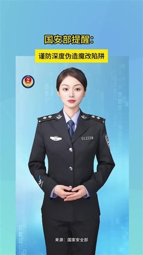 国安部提醒：谨防深度伪造魔改陷阱 #生成式人工智能 #AI视频制作 #网络安全 #网络诈骗 #信息安全 生成式人工智能技术的突破性进展，正推动AI视频制作加速普及，在提升创作效率、活化历史记忆等方面展现出巨大潜能，成为数字时代的内容生产利器。但技术若被恶意用于金融欺诈、政治渗透、谣言制造、间谍窃密等非法活动，将侵害公民合法权益，甚至扰乱社会秩序、危害国家安全。