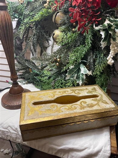 Vintage Florentine Tissue Box Holder Wooden Gilded Hinged Box Made in Italy - Etsy