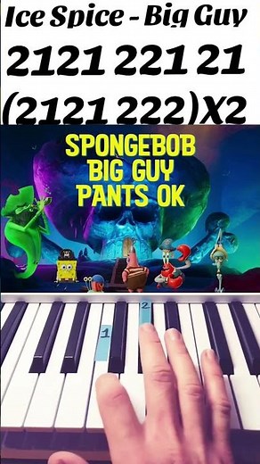 Big Guy Piano Tutorial - SpongeBob Edition 🎹 #piano #shorts #tutorial