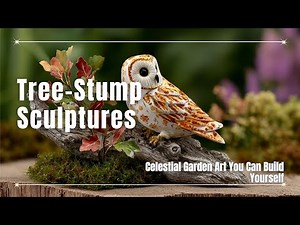 Stunning Tree-Stump Sculptures 💎 Celestial Garden Art You Can Build Yourself 🛠️