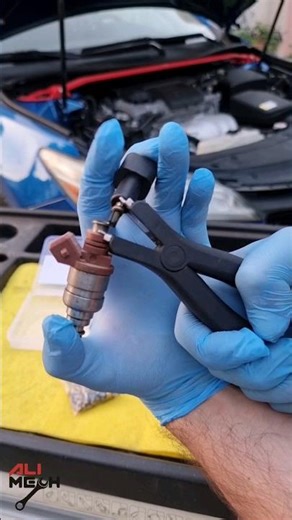 How to remove fuel injector filter basket #shorts