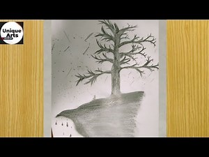 How to draw a scary tree sketch|step by step|Drawing scary tree for beginners