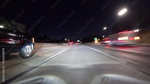 Los Angeles night freeway driving time lapse on routes 118 and 5 in the San Fernando Valley.