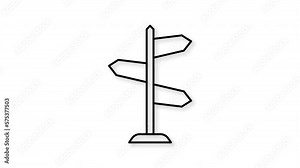 Road sign animation. Motion graphics.