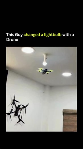 Essential AI Daily | Robots & Tech on Instagram: "Manual drone piloting: this person just changed a lightbulb with a drone. Peak human achievement. Normal humans: “I’ll get a ladder.” This person: “Hold my controller while I blast Interstellar and turn this into a space mission.” He turned a 30-second task into a 3-minute aerial mission. Absolutely ridiculous. Absolutely entertaining. 😂 The manual control precision is genuinely impressive though - those constant micro-adjustments while hovering