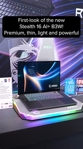 Thin, Light & Stealthier than ever 🤫 Get a close up look at the new Stealth 16 AI B3W completely redesigned, check it out 👇 | MSI Gaming
