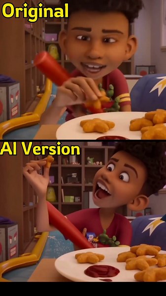 Chicken Stars Meme Original VS AI Version