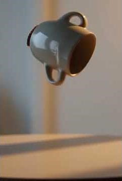 A coffee mug slowly floats upward #shorts #shortvideo