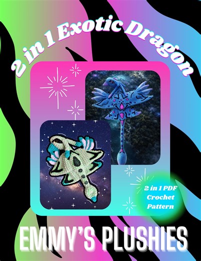 Adult and Baby EXOTIC DRAGON Crochet Pattern 2 in 1 – Intermediate Amigurumi Plushie (PDF Pattern) - Etsy