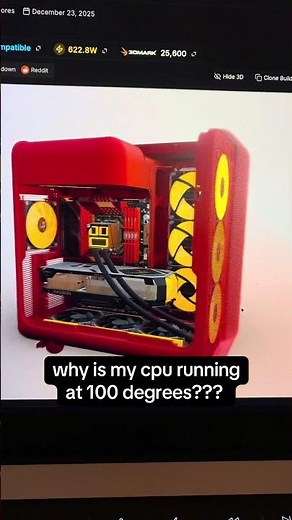 why is my cpu running at 100 degrees #pcbuild #cpu #fyp #tech #pcgaming