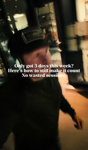 If this week only gives you 3 sessions instead of 5, here's how to make sure none of them are wasted. 1. Train your biggest compound lifts first, every session. 2. Warm up for the task at hand, think movement prep not warm up. 3. Superset accessory work instead of resting between sets. 4. Pick one goal per session instead of trying to cover everything. 5. Track the session in your phone before you leave the gym, not after. 6. If a session gets cut to 30 minutes, do what you can and increase the 