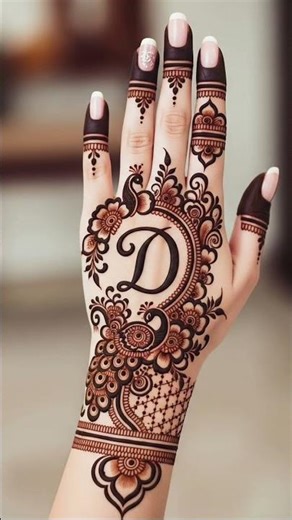 D letter for Mehndi Designs 😍✨🌿💫 #shortvideo #mehndi #subscribemychannel #likeandsubscribe