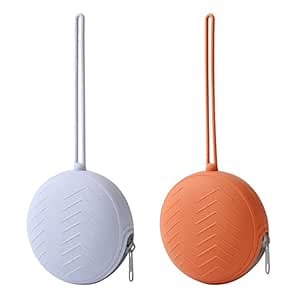 2 Pack Silicone Pacifier Holder Case,Portable Newborn Pacifiers Silicone Pouch for Boys & Girls, BPA Free Pacifiers Container Case (Gray,New Clay)
