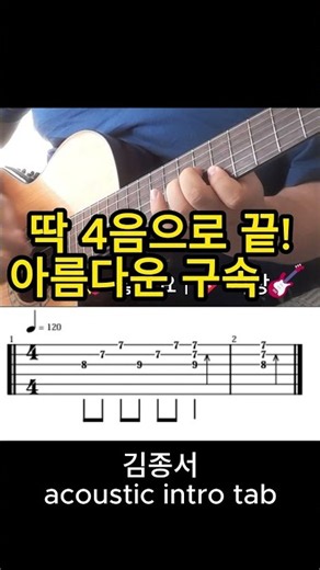 [Easy TAB] 김종서 - 아름다운 구속 (단 4음 인트로) 🎸