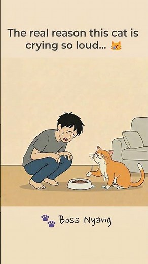 The real reason this cat is crying so loud... 😿