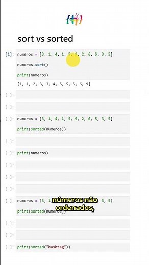 sort vs sorted em Python | #shorts