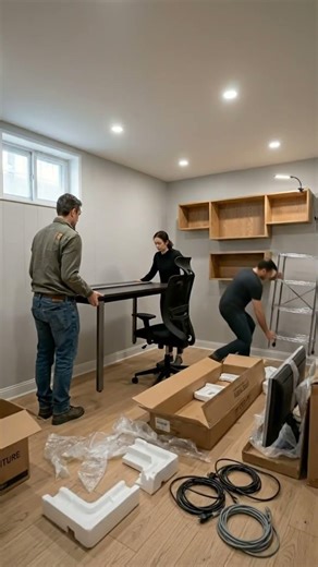 This Basement Office Makeover Was Fully AI 😲 #airenovation #beforeafter #homemakeover