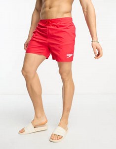 Speedo essentials 16" swim shorts in red | ASOS