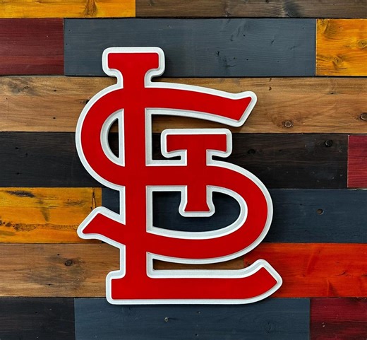 St. Louis Cardinals STL Scripts 3D Wood Sign Logo - Etsy