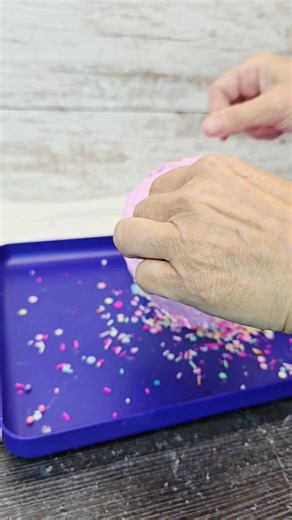 Candyland cake ornament using a dollar tree box #candyland #fakebake #dollartree #dollartreecraft #foamclay #christmascraft #christmasornament #ornaments #diy #crafting #craft | UpnGrowing