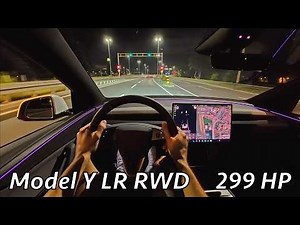 Tesla Model Y Premium 2026 Night POV Driving Review (LR RWD 299 HP)