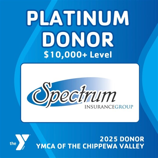 We are proud to recognize Spectrum Insurance Group outstanding donors whose generosity helps us continue the impactful work we do throughout the YMCA of the Chippewa Valley. Their unwavering support strengthens programs, changes lives, and ensures our community has access to the resources they need to thrive. Thank you for making a lasting difference! 💙 Make your impact today at www.ymca-cv.org/72 | Eau Claire South YMCA