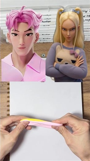 K-Pop Demon Hunters Clay Mixing #satisfying #colormixing #claymixing #anime #kpop #shorts