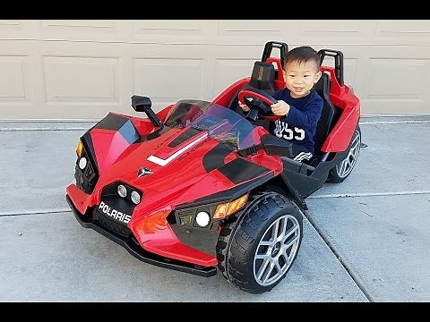 Toddler Unbox, Assemble, & Drive Peg Perego Polaris Slingshot 12V Battery Electric Ride-On Toy Car