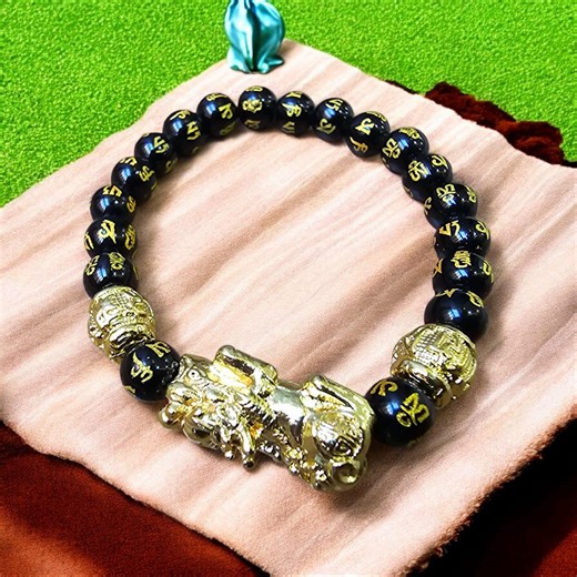 Feng Shui Black Obsidian Pixiu & Dragon Lucky Charm Bracelet,wealth,protection and Spiritual Jewelry - Etsy