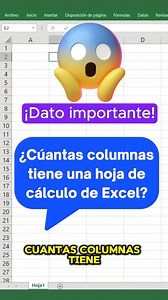 ¿Sabías cuántas COLUMNAS tiene una HOJA de Excel? 😱 #excel #microsoftexcel #excelavanzado #reelviral #foryoupageシ | Aprende Excel desde Cero