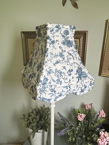 Blue Toile Lamp Shade: Handmade Cottagecore Style - Etsy