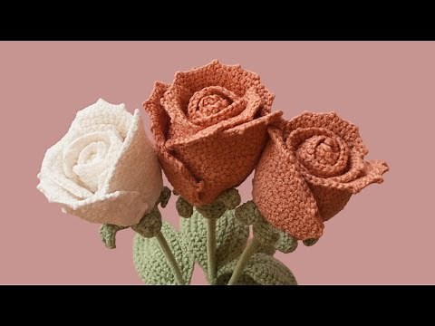Crochet Rose 🌹 Easy & Realistic Step by Step Tutorial