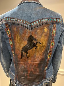 Painted Jean Jacket Western - Etsy Canada