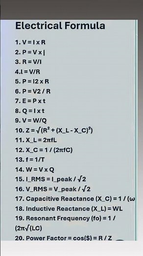 #Electrical Basic Formula #Electonic Basic Formula