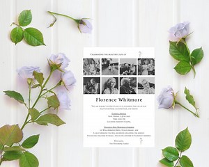 Editable Funeral Invitation Template – Celebration of Life Memorial Service | Instant Download | Canva Template - Etsy