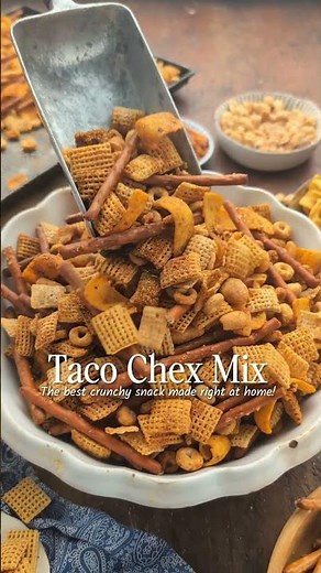 Salty, savory Taco Chex Mix 🌮 #recipe in the description