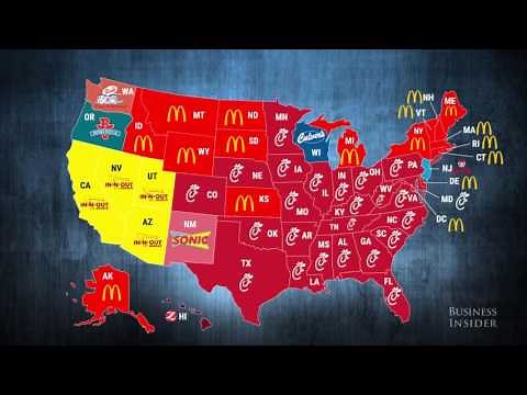 Most Popular Fast Food Restaurants In Every State
