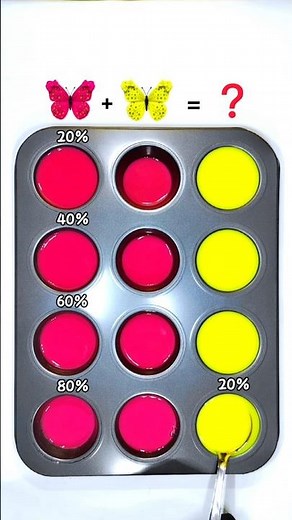 Mixing Neon Red And Neon Yellow In 4 Different Ratios 🎨 | Color Palette Experiment #art #colormix
